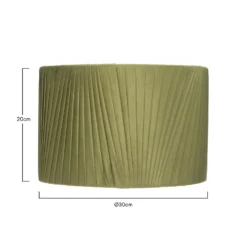 Raye Olive Drum Pleated Silk Shade - 30cm -Energizer Sales Store 13139397 8284900555608804