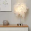 Hattie Feather Table Lamp - White -Energizer Sales Store 13157965 1725042041820676