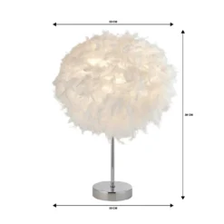 Hattie Feather Table Lamp - White -Energizer Sales Store 13157965 9674936822263927