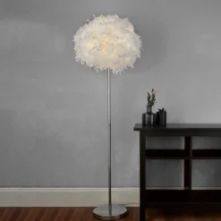 Hattie Feather Floor Lamp - White -Energizer Sales Store 13157970 9684958397061995