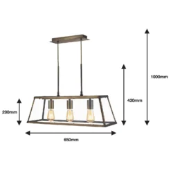 Bellevue 3 Light Industrial Pendant - Brass -Energizer Sales Store 13157973 1145009385339120