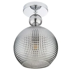 Safi Glass Flush Pendant - Chrome Smoke -Energizer Sales Store 13208300 1094896912987267