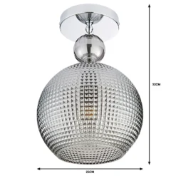 Safi Glass Flush Pendant - Chrome Smoke -Energizer Sales Store 13208300 4934909895138631