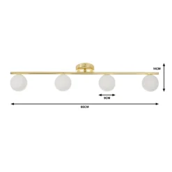 Orb 4 Lamp Spotlight Bar - Brass & Opal -Energizer Sales Store 13208303 1574909895071194