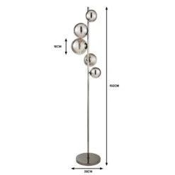 Orb II 5 Light Floor Lamp - Black Chrome Smoke -Energizer Sales Store 13208304 3234909895124810
