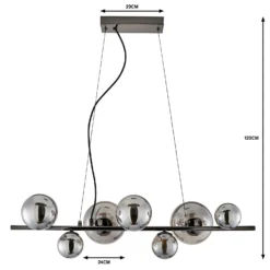 Orb II 7 Light Diner Pendant - Black Chrome Smoke -Energizer Sales Store 13208306 1534909895072433