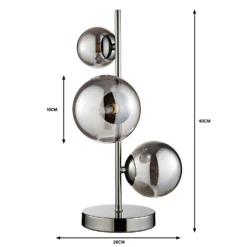 Orb II 3 Light Table Lamp - Black Chrome Smoke -Energizer Sales Store 13208307 9934909895121621