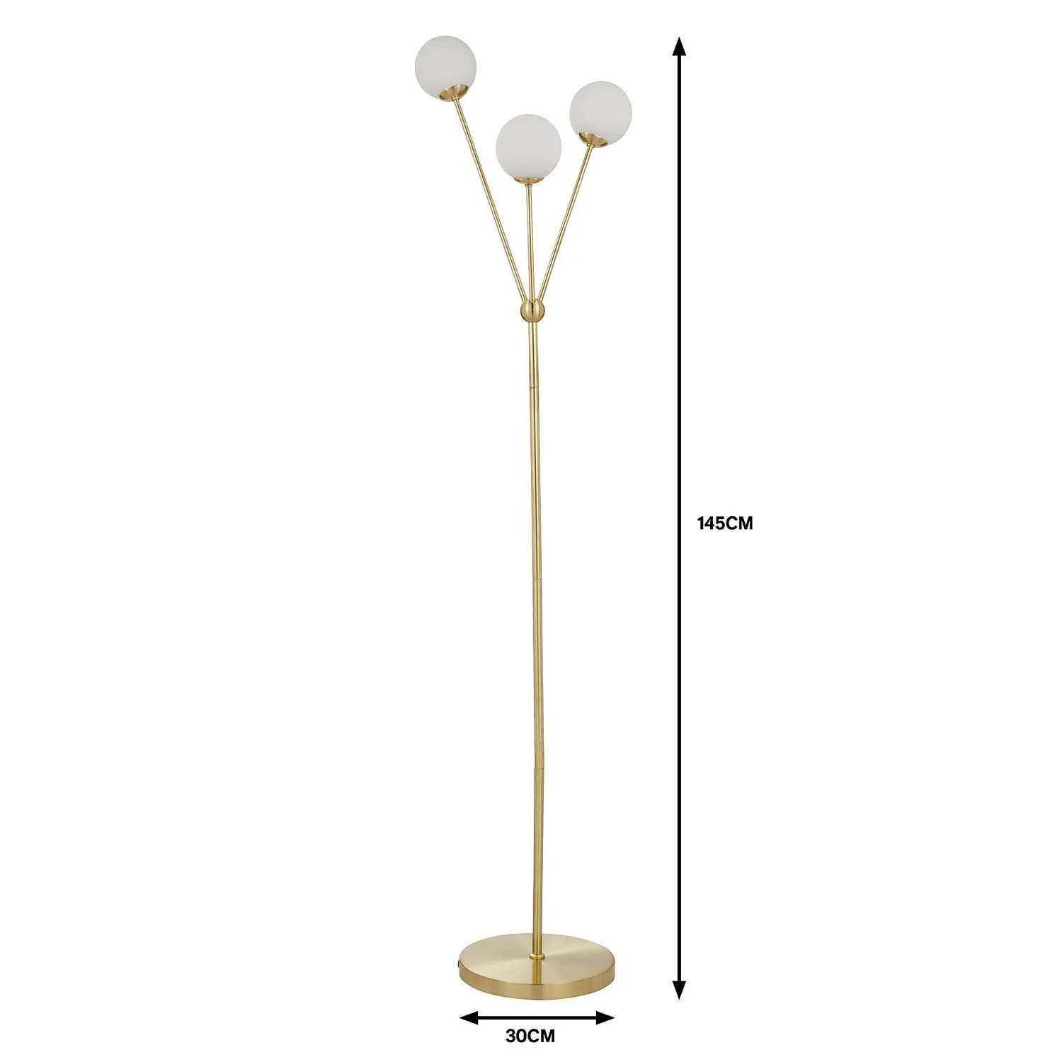 Orb 3 Light Floor Lamp - Brass & Opal 7 Orb 3 Light Floor Lamp - Brass & Opal - Image 5