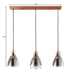 Decan 3 Light Diner Pendant - Smoke & Copper 11 Decan 3 Light Diner Pendant - Smoke & Copper -Energizer Sales Store 13208313 2074909895222745