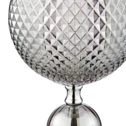 Safi Glass Table Lamp - Chrome Smoke -Energizer Sales Store 13208315 1104896913061442