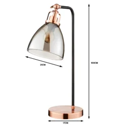 Decan Table Lamp - Smoke & Copper -Energizer Sales Store 13208318 7654909895245419