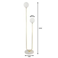 House Beautiful Delta Marble Floor Light - Brass & Opal -Energizer Sales Store 13208322 7424927260460983