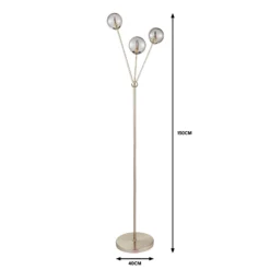 Orb 3 Light Floor Lamp - Nickel Smoke -Energizer Sales Store 13208323 9304909895331951