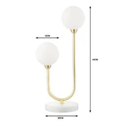 House Beautiful Delta Marble Table Lamp - Brass & Opal -Energizer Sales Store 13208324 1614927260646677