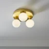 Orb 3 Light Flush Pendant - Brass & Opal -Energizer Sales Store 13208330 1224896913506729