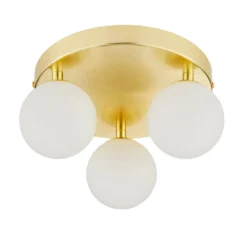 Orb 3 Light Flush Pendant - Brass & Opal -Energizer Sales Store 13208330 1484896913580241