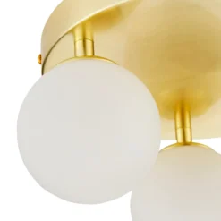 Orb 3 Light Flush Pendant - Brass & Opal -Energizer Sales Store 13208330 1984896913623825