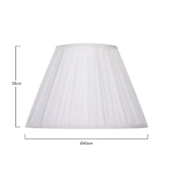 Raye White Pleated Taper Silk Shade - 40cm -Energizer Sales Store 13222468 1174901095680090