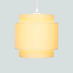 Finn Tier Drum Lemon Linen Shade - 25cm -Energizer Sales Store 13222470 1064901095631133