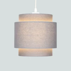 Finn Tier Drum Flint Linen Shade - 25cm -Energizer Sales Store 13222475 1794901095630059