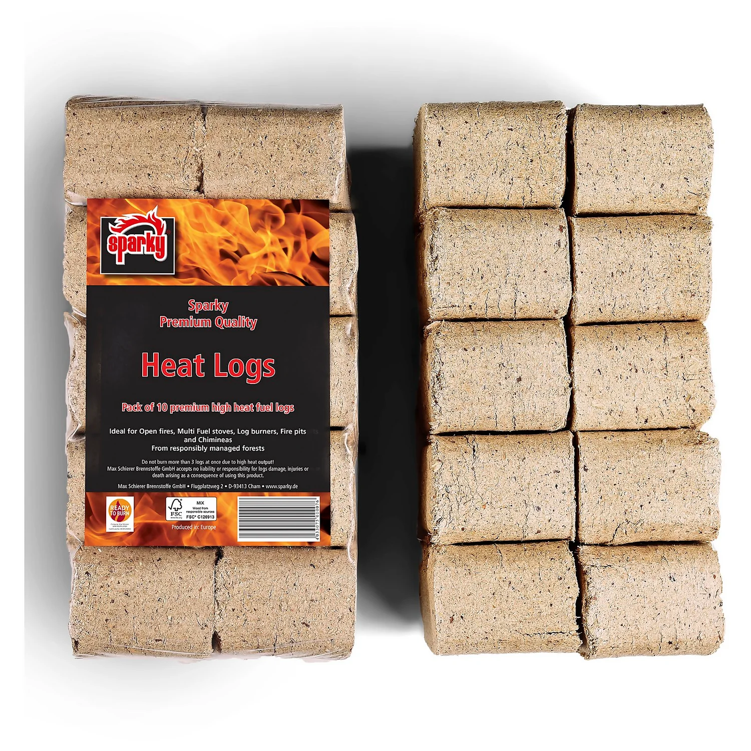 Sparky RUF Heat Logs - 10 Pack 3 Sparky RUF Heat Logs - 10 Pack