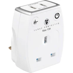 MASTERPLUG SURGE ADAPTOR WITH 2 X USB (3.1A) GLOSS WHITE -Energizer Sales Store 13341331 1694913232345300