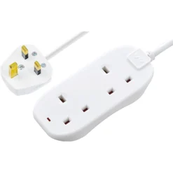 Masterplug 2 Socket 10 Metre 13 Amp White Extension With Power Indicator