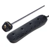 Masterplug 4 Socket 2 Metre 13 Amp Black Extension Lead With Power Indicator -Energizer Sales Store 13426293 2074947719816949