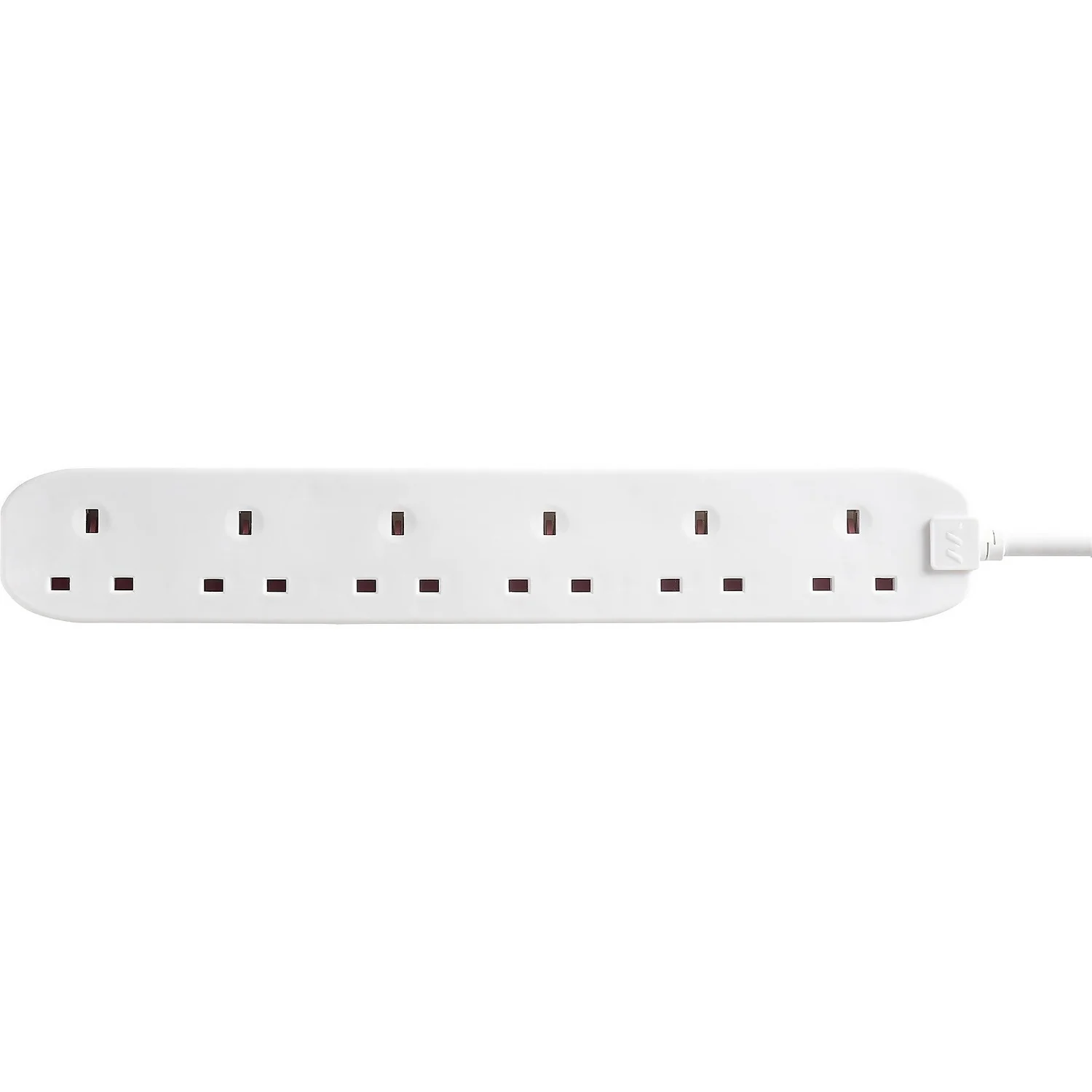 Masterplug 6 Socket 1 Metre 13 Amp White Extension Lead 4 Masterplug 6 Socket 1 Metre 13 Amp White Extension Lead - Image 2