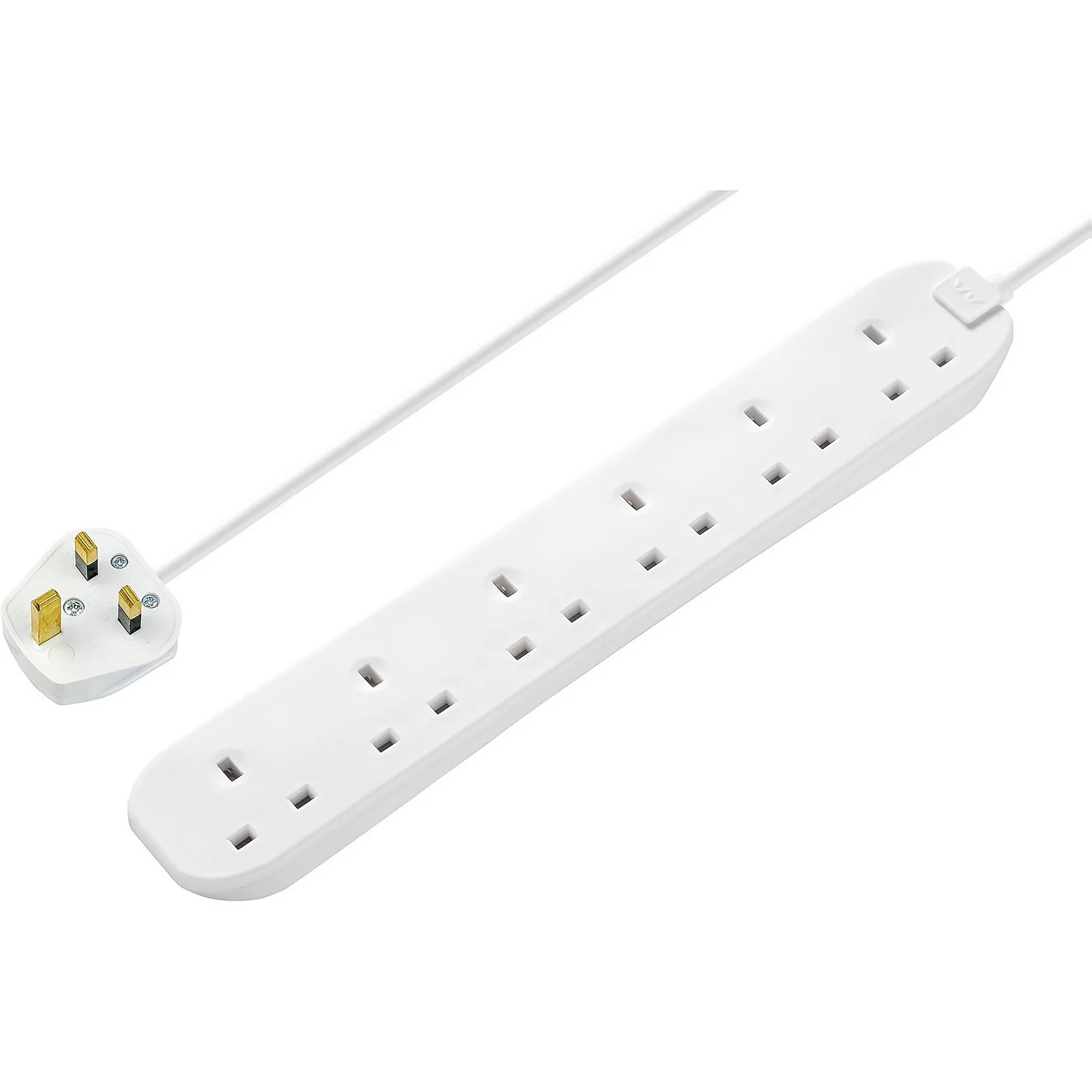 Masterplug 6 Socket 1 Metre 13 Amp White Extension Lead 3 Masterplug 6 Socket 1 Metre 13 Amp White Extension Lead