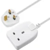 Masterplug Single Socket 5 Metre 13 Amp White Extension Lead -Energizer Sales Store 13426299 1664947718901157