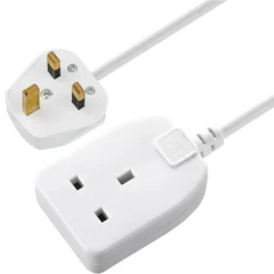 Masterplug Single Socket 5 Metre 13 Amp White Extension Lead