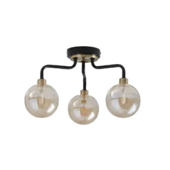 Shoreditch Three Light Semi Flush Ceiling Light - Champagne & Brass 8 Shoreditch Three Light Semi Flush Ceiling Light - Champagne & Brass -Energizer Sales Store 13453784 1384915323868194