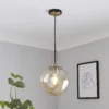 Shoreditch Glass Pendant Light - Champagne & Brass -Energizer Sales Store 13453791 1904915324445073