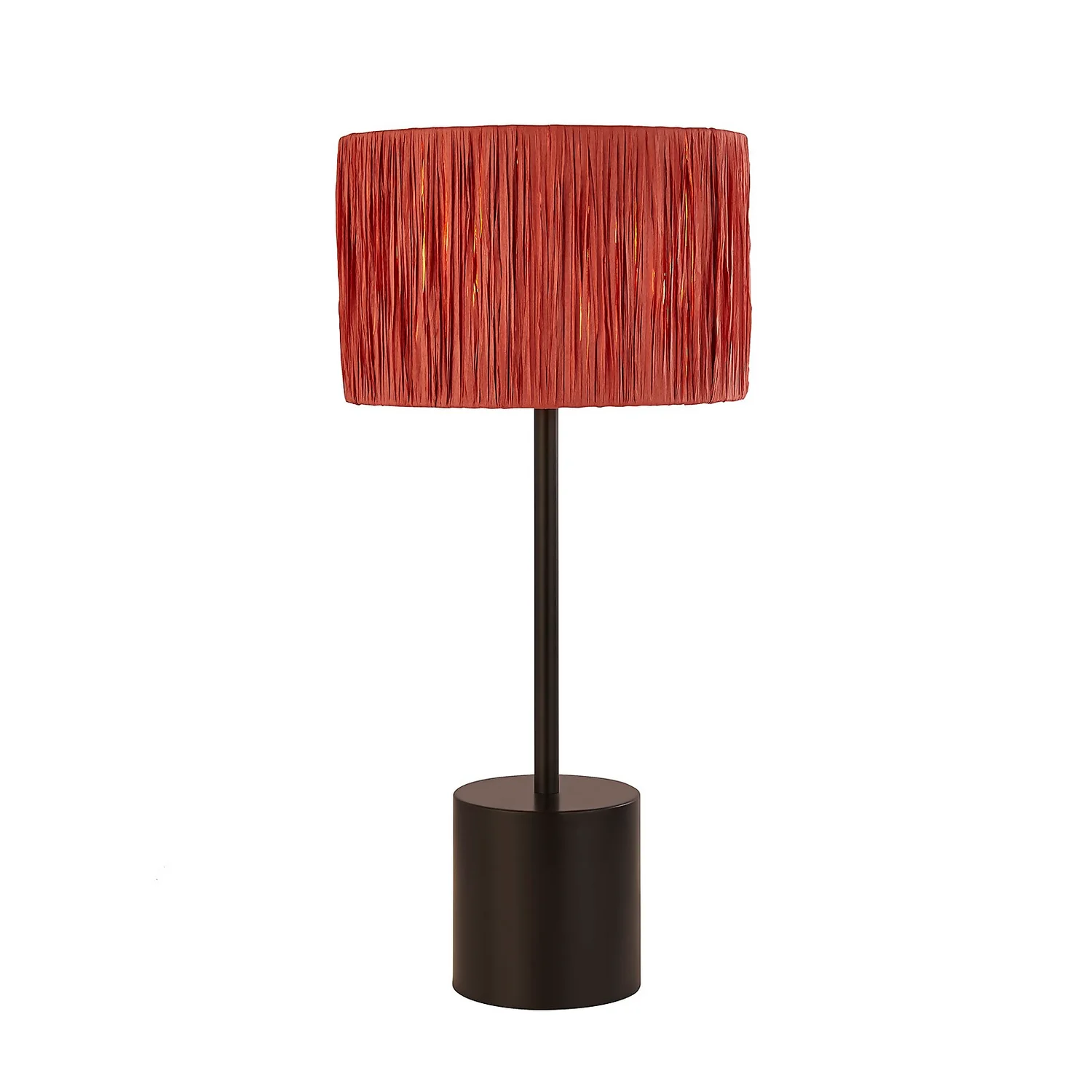 Raffia Table Lamp - Pink & Black 4 Raffia Table Lamp - Pink & Black - Image 2