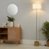 Raffia Floor Lamp - White & Gold -Energizer Sales Store 13525826 9065042052897171