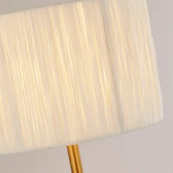 Raffia Table Lamp - White & Gold -Energizer Sales Store 13525827 8194956834988512