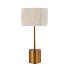 Raffia Table Lamp - White & Gold -Energizer Sales Store 13525827 8214956834947295