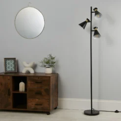 Balham 3 Light Floor Lamp - Black & Brass -Energizer Sales Store 13525828 1185042072854014