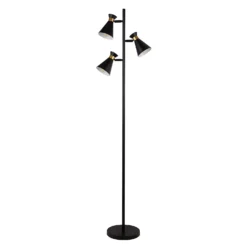 Balham 3 Light Floor Lamp - Black & Brass -Energizer Sales Store 13525828 1995042072910660