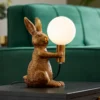 Rabbit Table Lamp - Gold & Glass -Energizer Sales Store 13528281 2005009393262033