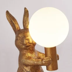 Rabbit Table Lamp - Gold & Glass 12 Rabbit Table Lamp - Gold & Glass -Energizer Sales Store 13528281 9214956834768027