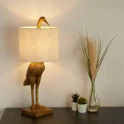 Crane Table Lamp - Gold & Oatmeal -Energizer Sales Store 13528282 2104956834390072