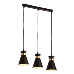 Balham 3 Light Diner Bar Light - Black & Brass 14 Balham 3 Light Diner Bar Light - Black & Brass -Energizer Sales Store 13528465 7985042091908388