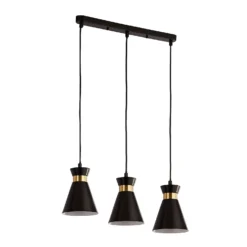 Balham 3 Light Diner Bar Light - Black & Brass 15 Balham 3 Light Diner Bar Light - Black & Brass -Energizer Sales Store 13528465 8465042091939807