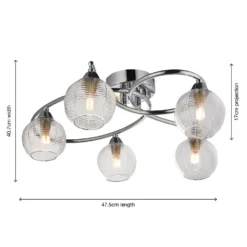 Tatton 5 Light Semi Flush Ceiling Light - Chrome -Energizer Sales Store 13645374 1924942855505547