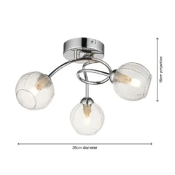 Tatton 3 Light Semi Flush Ceiling Light - Chrome -Energizer Sales Store 13645375 1164942855531260
