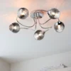 Marple 5 Light Semi Flush Ceiling Light - Chrome & Smoke -Energizer Sales Store 13645384 1144956789569220