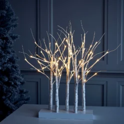White Twig Trees Christmas Light Decoration - 60cm