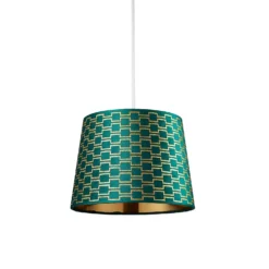 Mia Velvet 30cm Patterned Lamp Shade - Emerald -Energizer Sales Store 13751364 6714969499151507